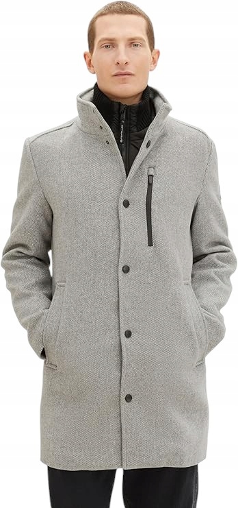 Tom Tailor pánský zimní kabát klasický šedý regular fit 3XL