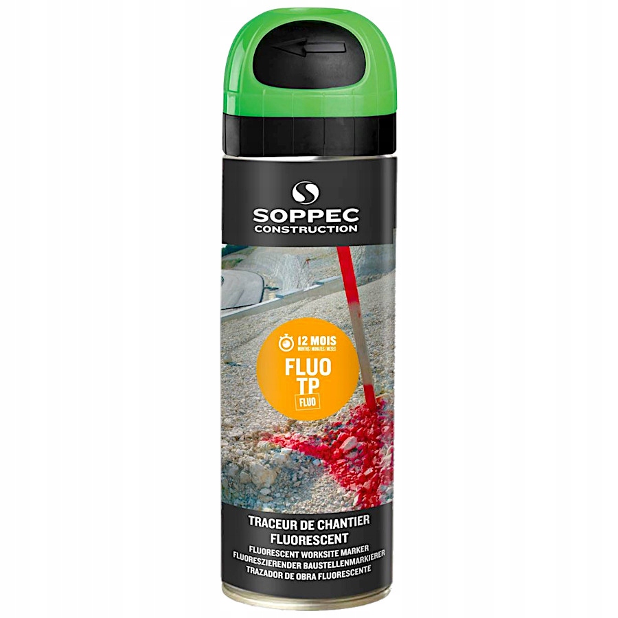 Soppec FLUO TP Spray Farba geodezyjna zielona Pojemność 500 ml