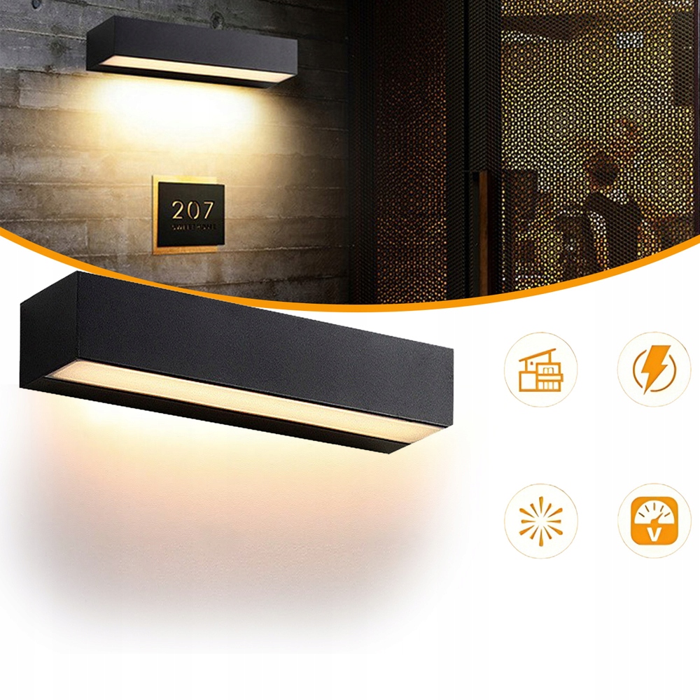 Lampa Led Elewacyjna Ogrodowa Kinkiet Zewnętzny 18W 30cm Biały Ciepły IP65