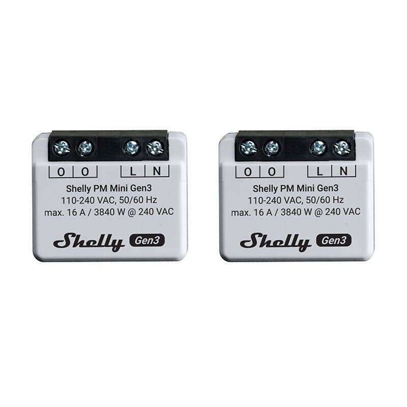Shelly Sada 2 Ovladačů Pm Mini GEN3 Pro WiFi Bluetooth Automatizace