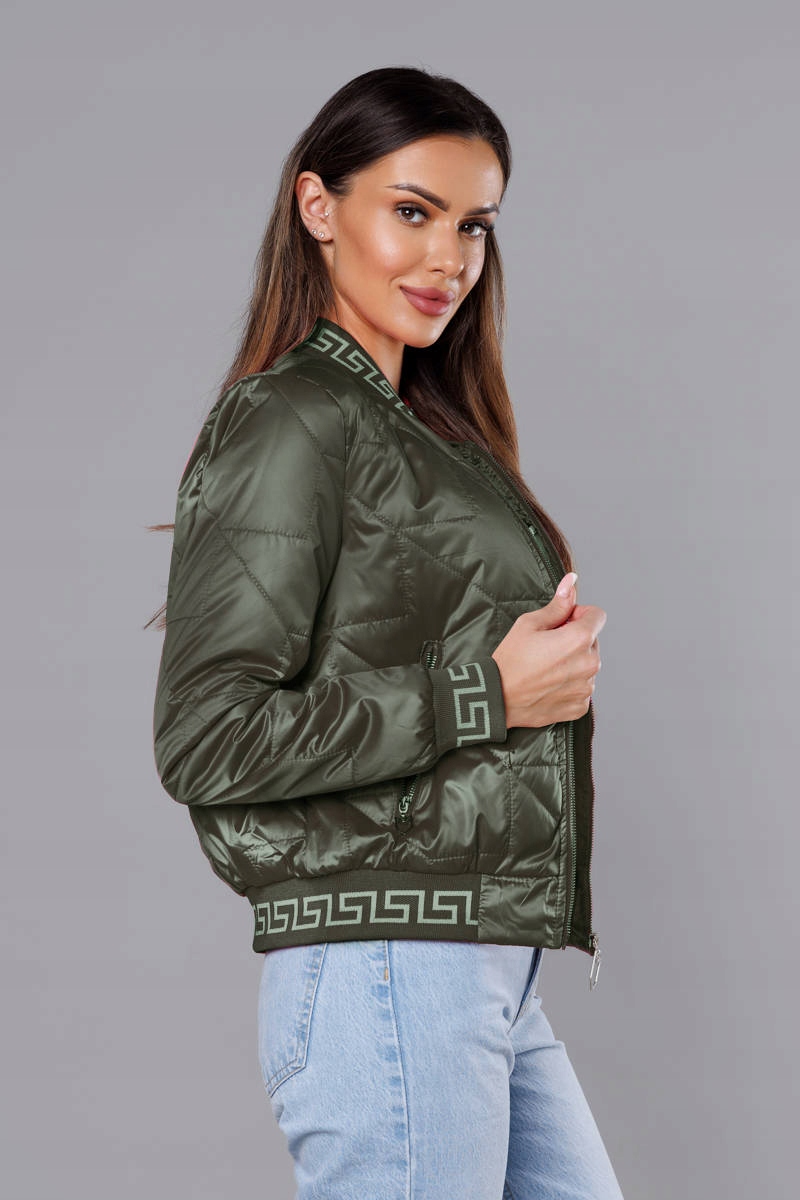 KURTKA DAMSKA STÓJKA B8123 KHAKI L (40) Płeć kobieta