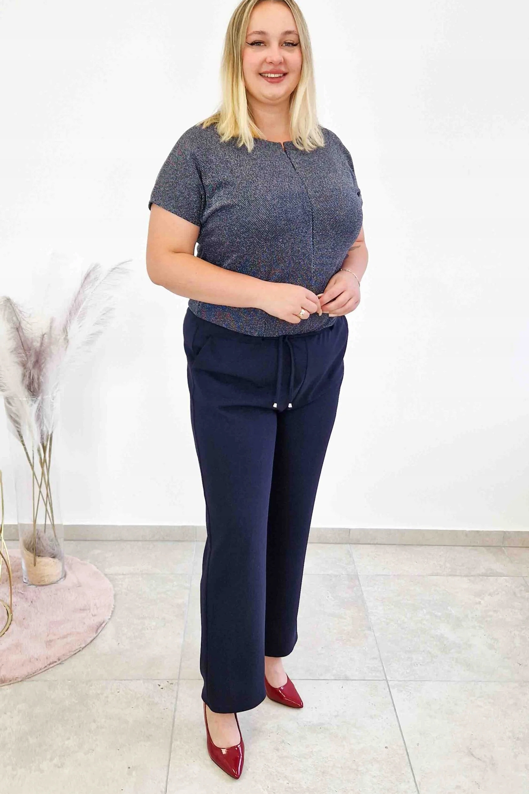 Lesklý elegantní dámský overal pro maminku Námořnická Modrá 42