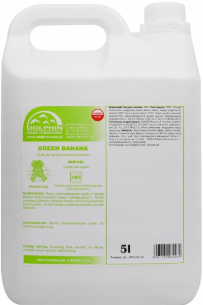 

Mydło w płynie Dolphin zielony banan 5 l