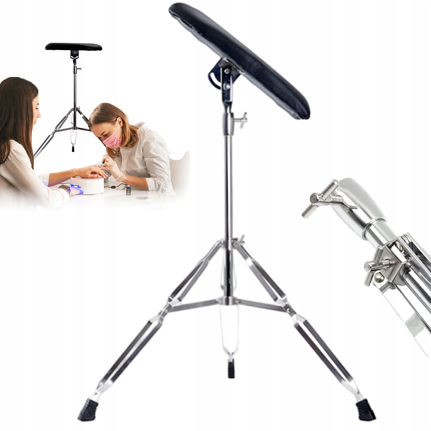 Základna Pod Nohu Na Tetování Pedikúra Nastavitelná Nerezová Ocel 65-100 CM