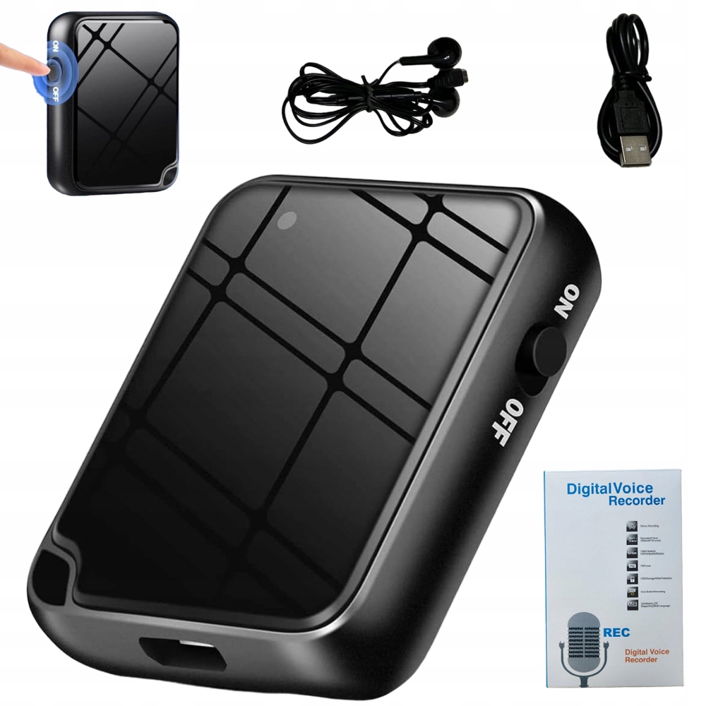 Špionážní mikro diktafon 16GB Odposlech pro skrytí učení Přehrávač MP3