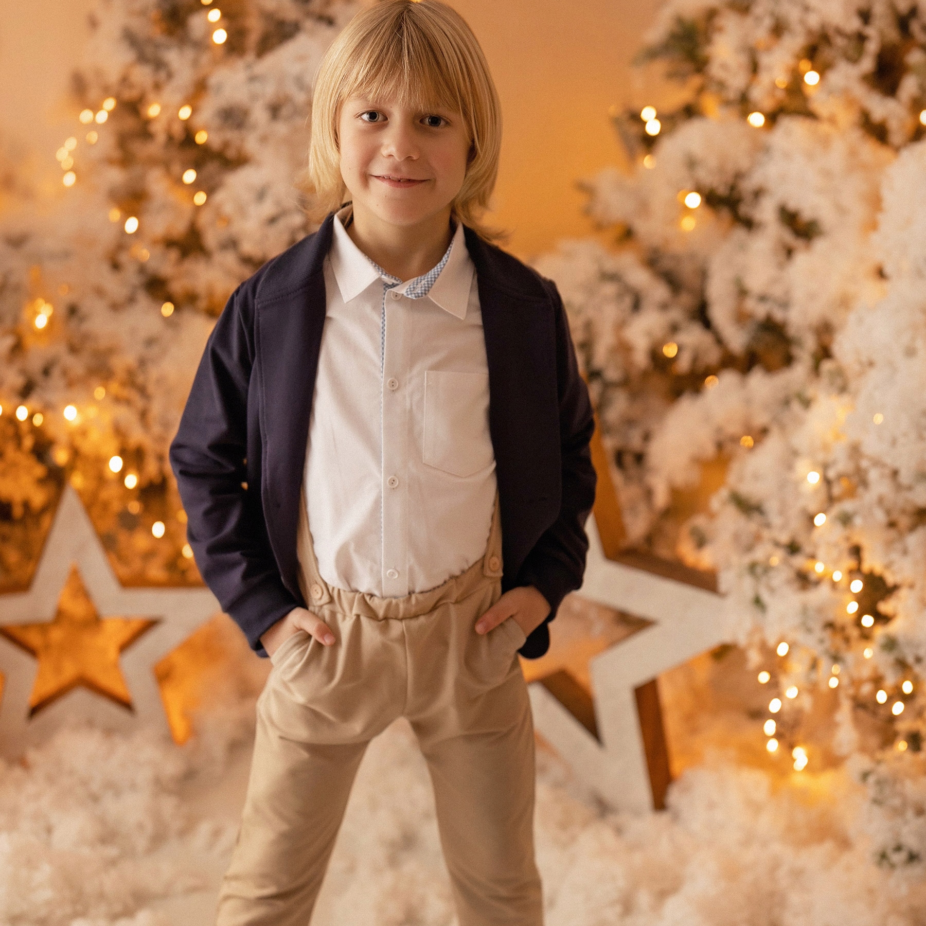 TuSzyte | Biała koszula chłopięca długi rękaw, wizytowa, PL R.98 Kolor biały