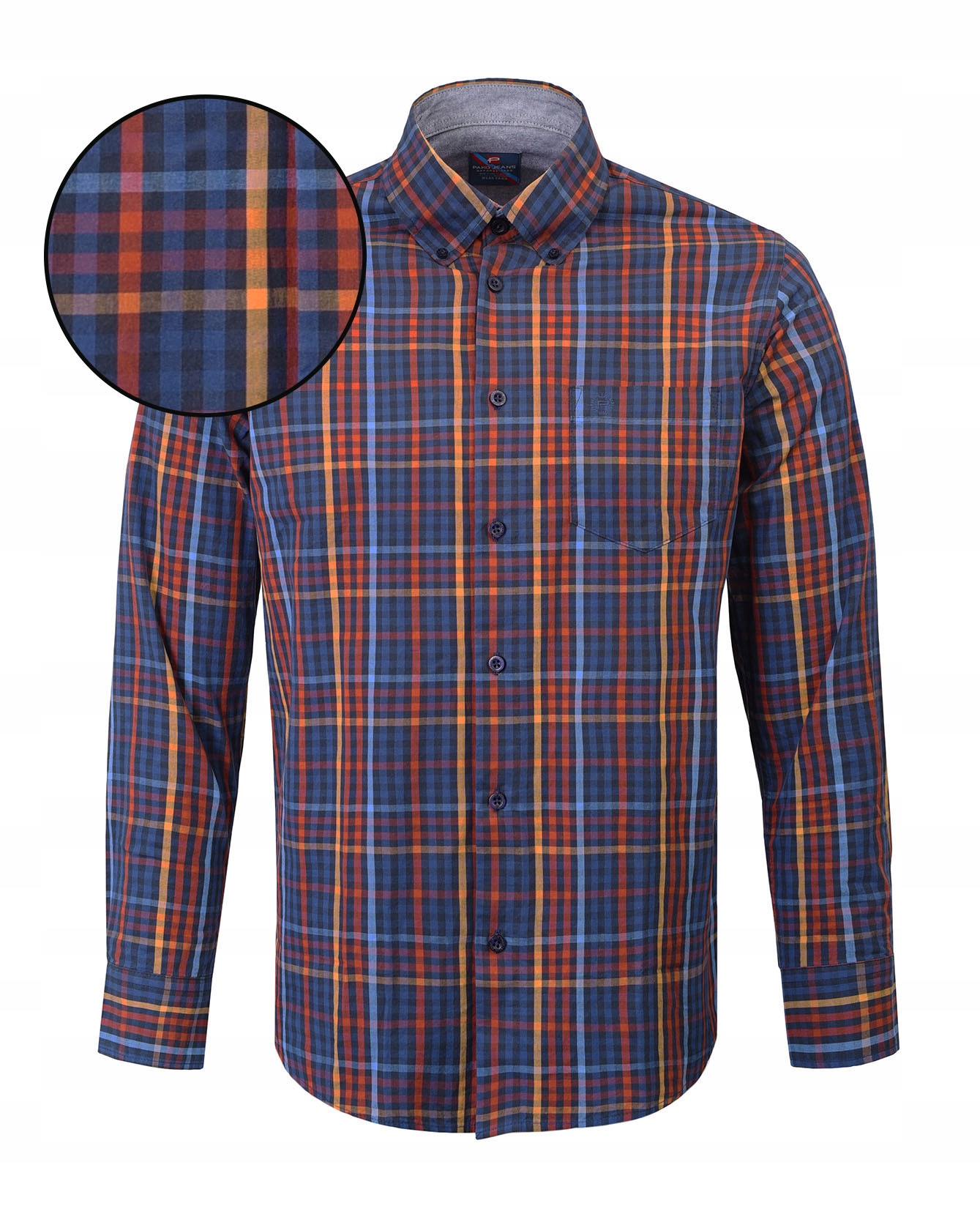 Pánská kostkovaná košile s dlouhým rukávem Regular Fit Pako Jeans