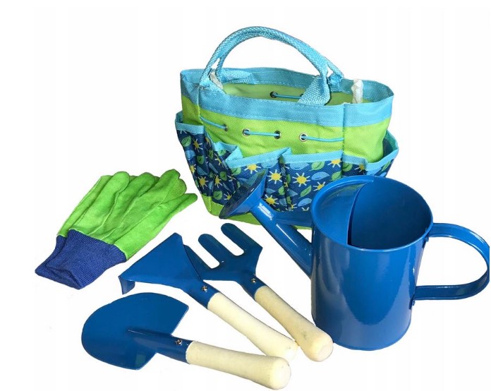 НАБОР ДЛЯ ДЕТЕЙ GR0139 ГРАБЛИ ЛОПАТА ШПАТЕЛЬ ЛЕЙКА МАЛЕНЬКИЙ САДОВНИК