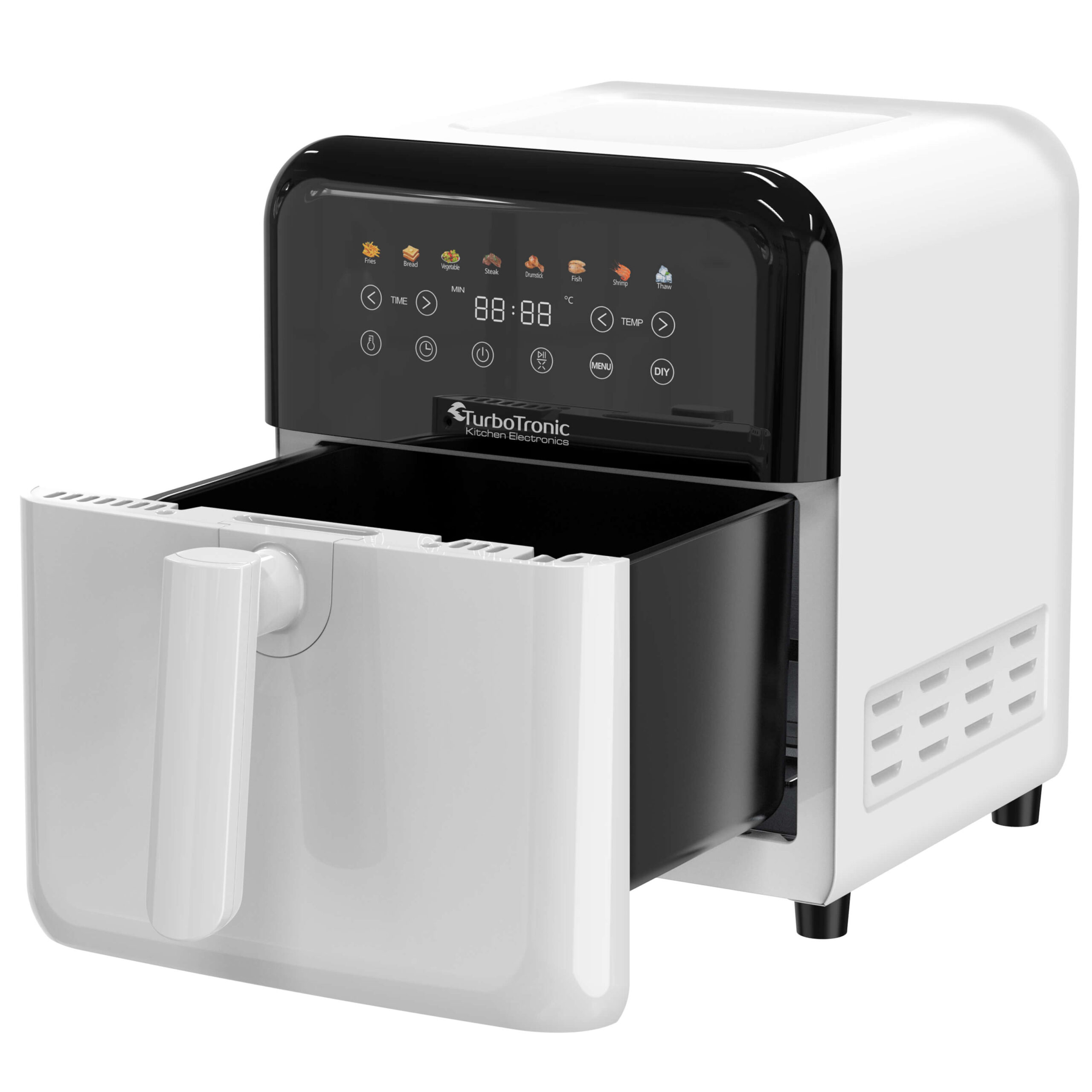 Fritéza Horkovzdušná 6L Air Fryer 1600W Kovový Vnitřek Displej