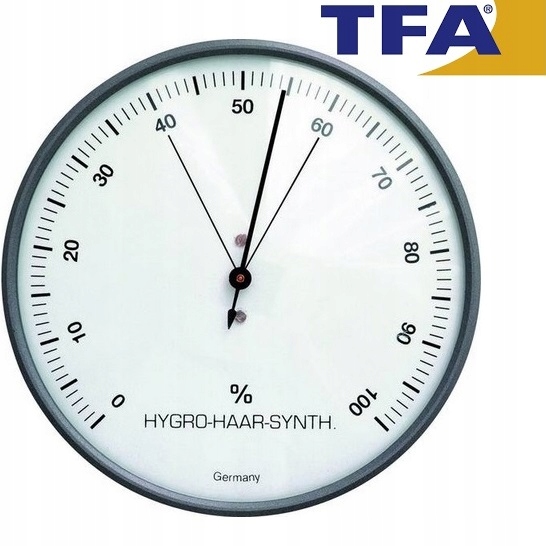 WILGOTNOŚCIOMIERZ POWIETRZA ANALOGOWY 0-100% POMIAR WILGOTNOŚCI TFA GERMANY Model 44-2003