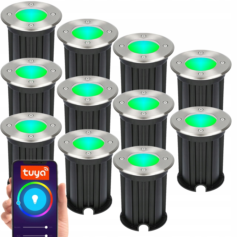 12x Najazdowa Oprawa Led Rgb Smart Lampa Ogrodowa GU10 Sterowana Aplikacja