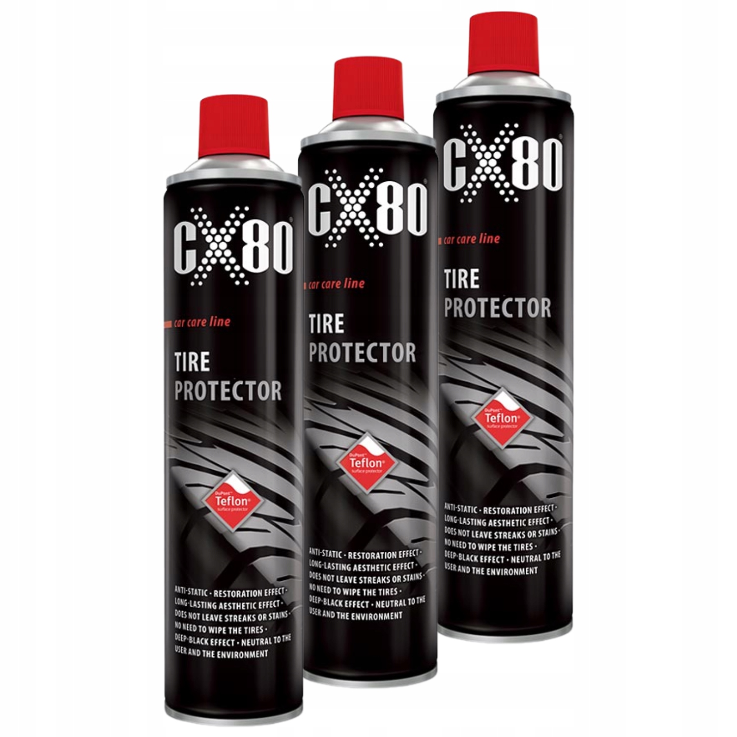 CX80 Tyre Protector Teflon Płyn spray do czyszczenia konserwacji opon 3x0,6