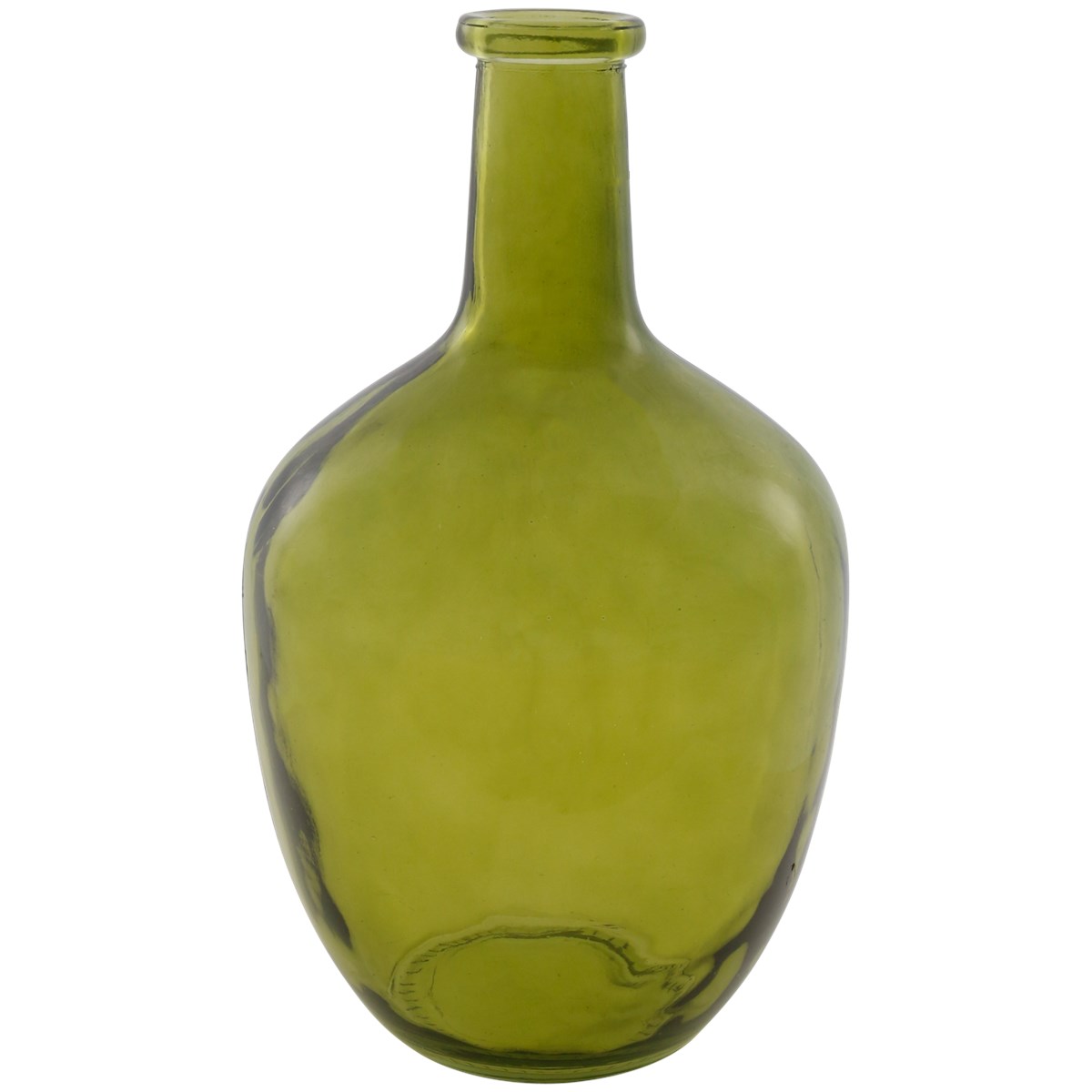 SZKLANY DUŻY WAZON BUTELKA 31 cm HANDMADE ZIELONY