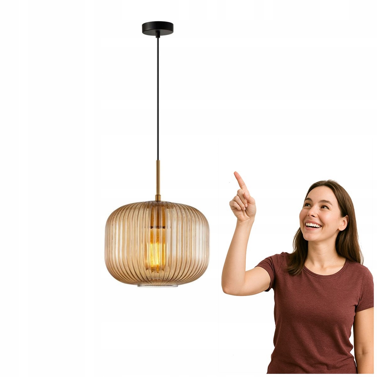 Štýlová lampa Gavino Zlato-jantárová s reguláciou Italux