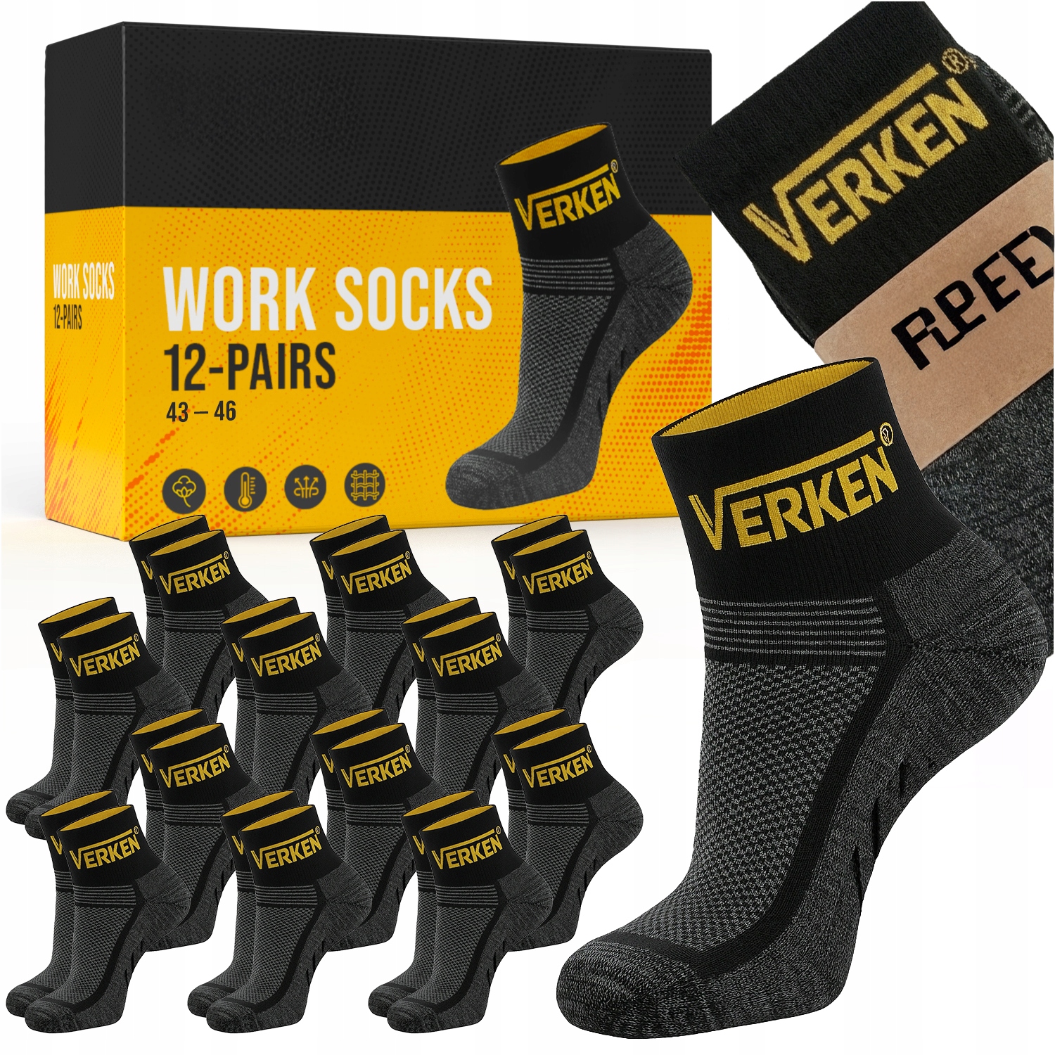 Ponožky 12 Párů Střední 43-46