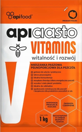 APICIASTO ciasto VITAMINS 1KG CIASTO POKARM DLA PSZCZÓŁ witaminami