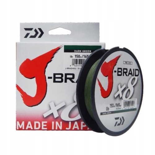 Plecionka 8-splotowa Daiwa J-braid x8 Dark Green 0,20mm/150m