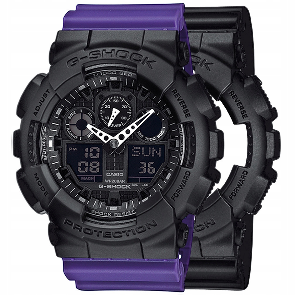 Sada G-shock GA-100-1A1ER Černá Fialová