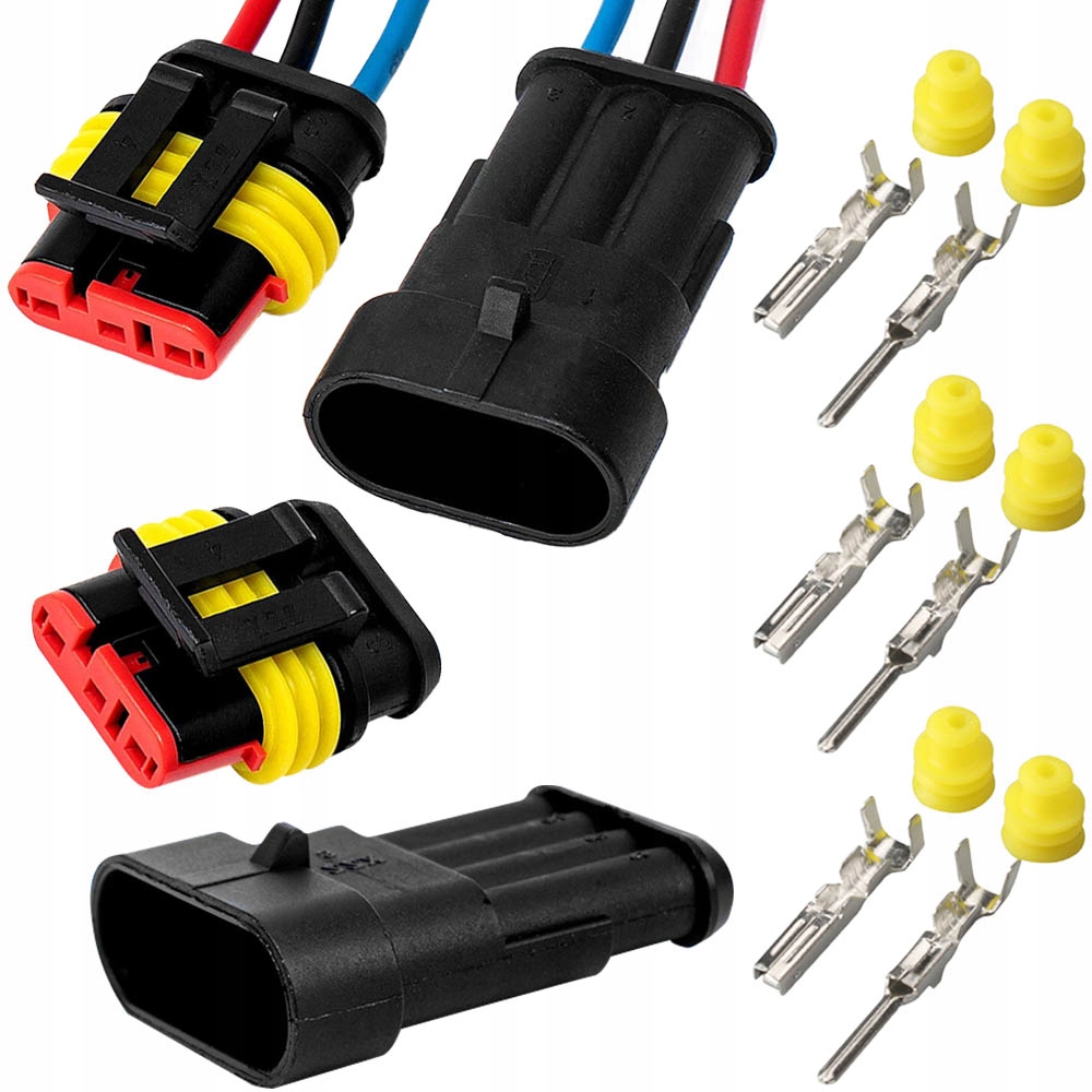 

Kostka Wtyk Złącze Hermetyczne Superseal 3 Pin 1.5