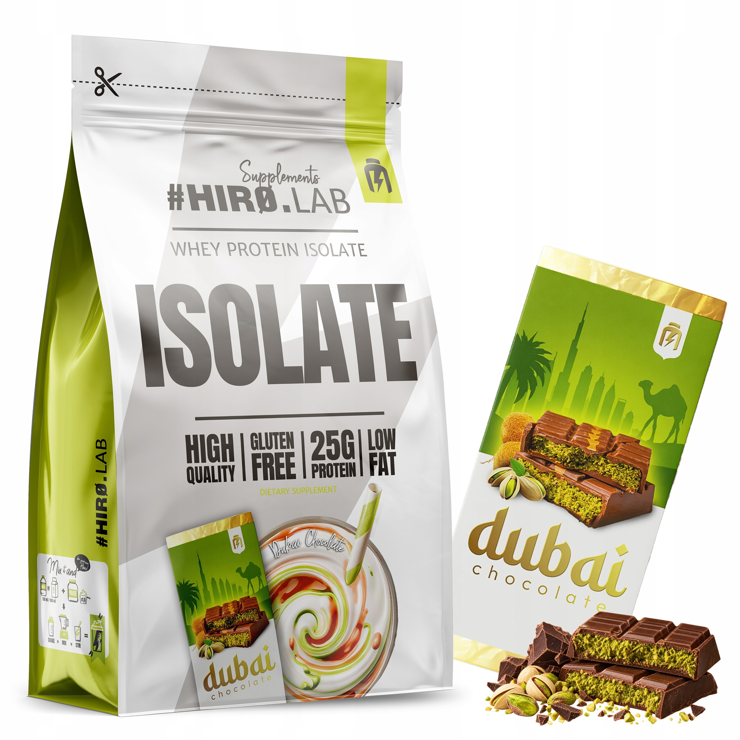 Proteinový Izolát Wpi Whey Protein 700 g Doplněk Stravy Čokoláda Dubajská Hiro.Lab