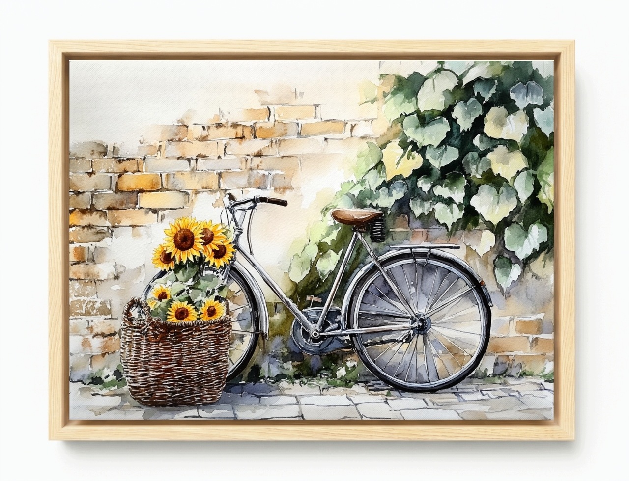 Obraz Rám Americká Krabička Staré Kolo Květiny Slunečnice Zeď Vintage 80x60