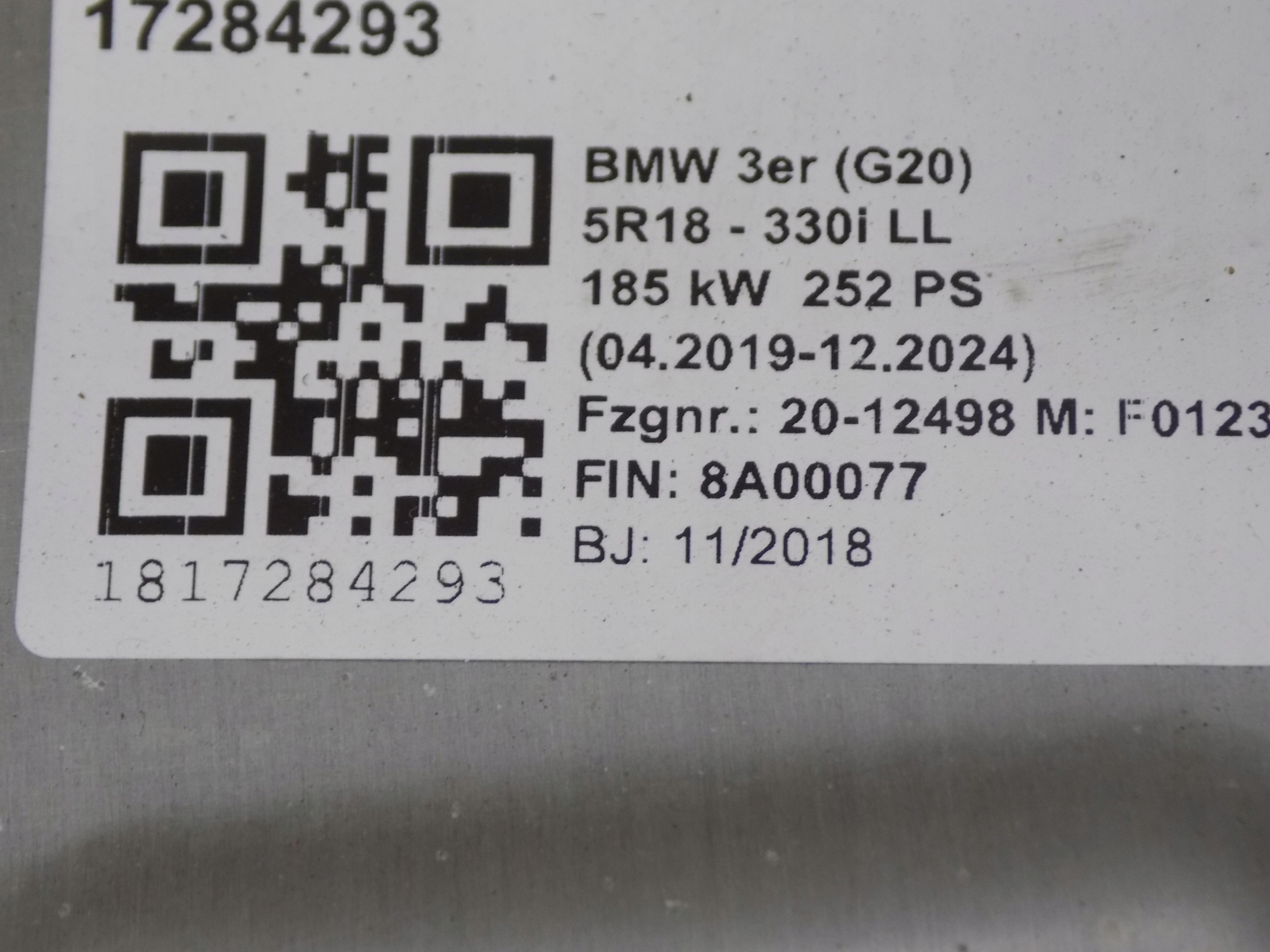 BMW 3 G20 G21 support panel for radiators radiator fan RADAR 330i 185KW 252KM