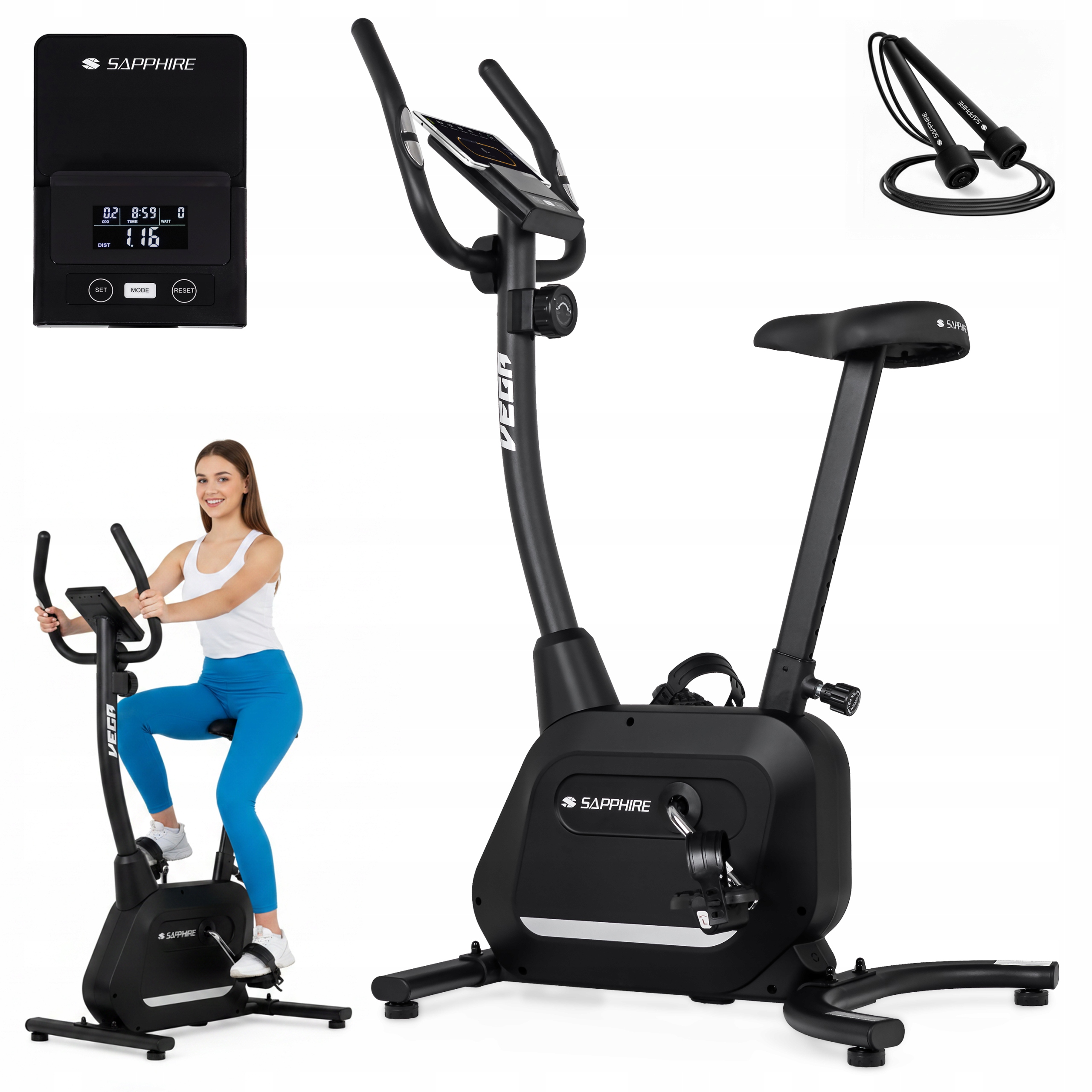 ROWER stacjonarny magnetyczny VEGA rowerek TRENINGOWY do ćwiczeń SAPPHIRE