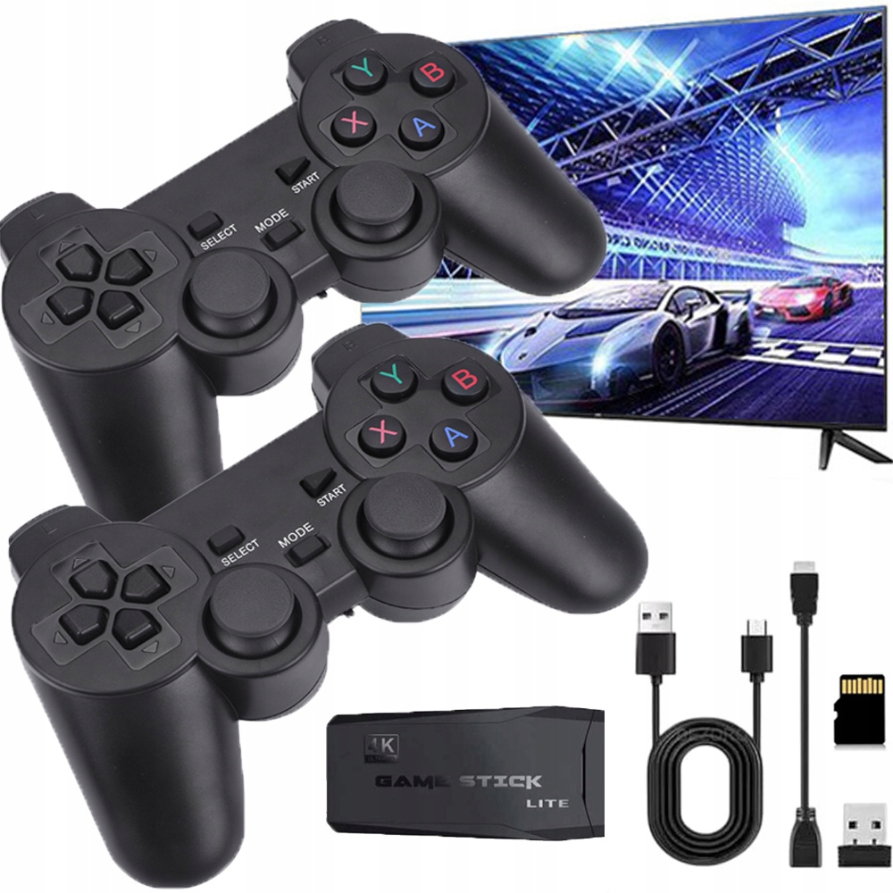 Konsola Retro Hdmi Tv Gra Telewizyjna 2 Pady Bezprzewodowe 20000GRY 64GB