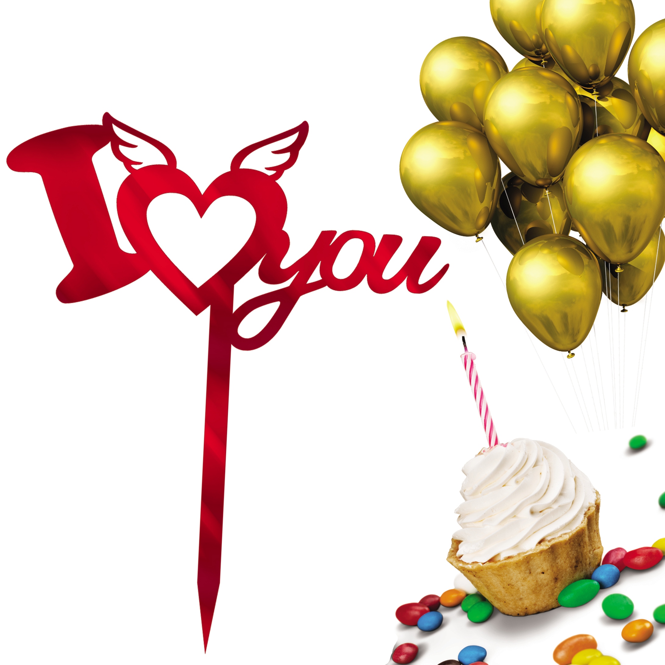 Zápich Do Dortu Narozeninový Valentýn Srdce Piker Den Žen