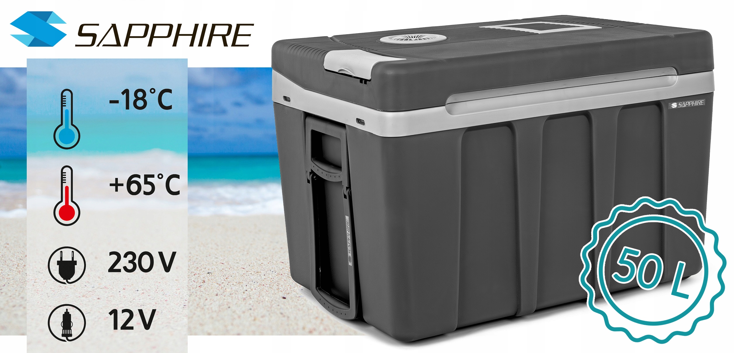 LODÓWKA ST-1050 turystyczna / samochodowa 50L chłodzenie + grzanie 12/230V Pojemność 50 l