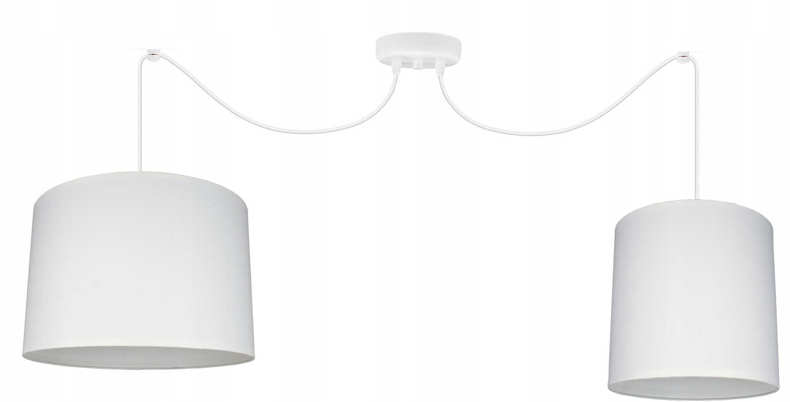 Závěsná stropní lustrová lampa Pajak Abażur bílá stropní lampa do obývacího pokoje
