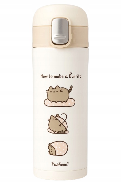Termohrnek Mpm 0,35 l krémový pastelový Termos Pusheen