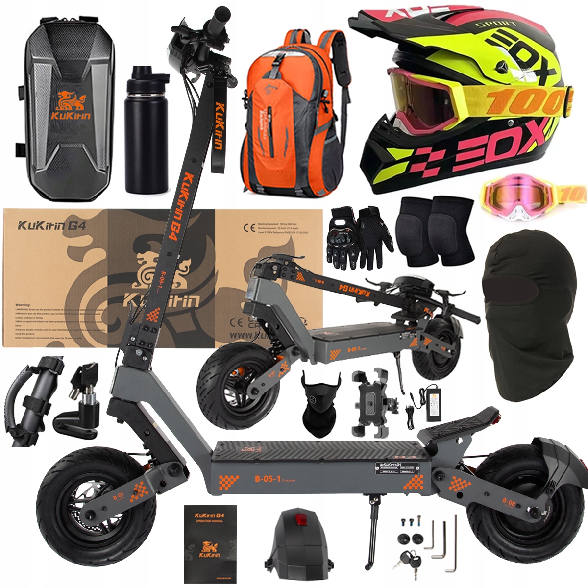 KuKirin G4 Skládací elektrická vozidla 2000W 70KM/H 60V 20Ah 75km Dárek