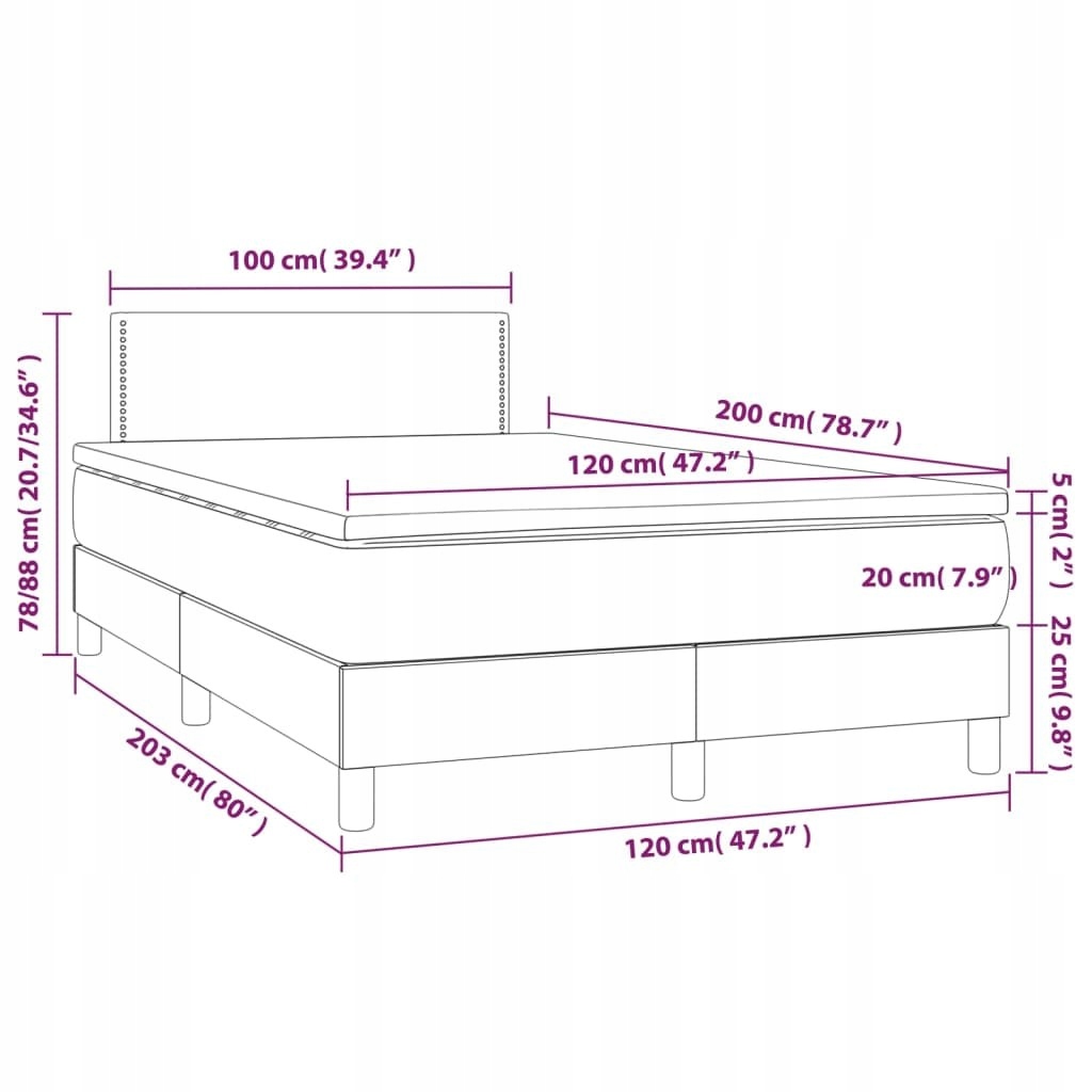 ŁÓŻKO KONTYNENTALNE Z MATERACEM 120X200CM JASNOSZA EAN (GTIN) 8720287451853