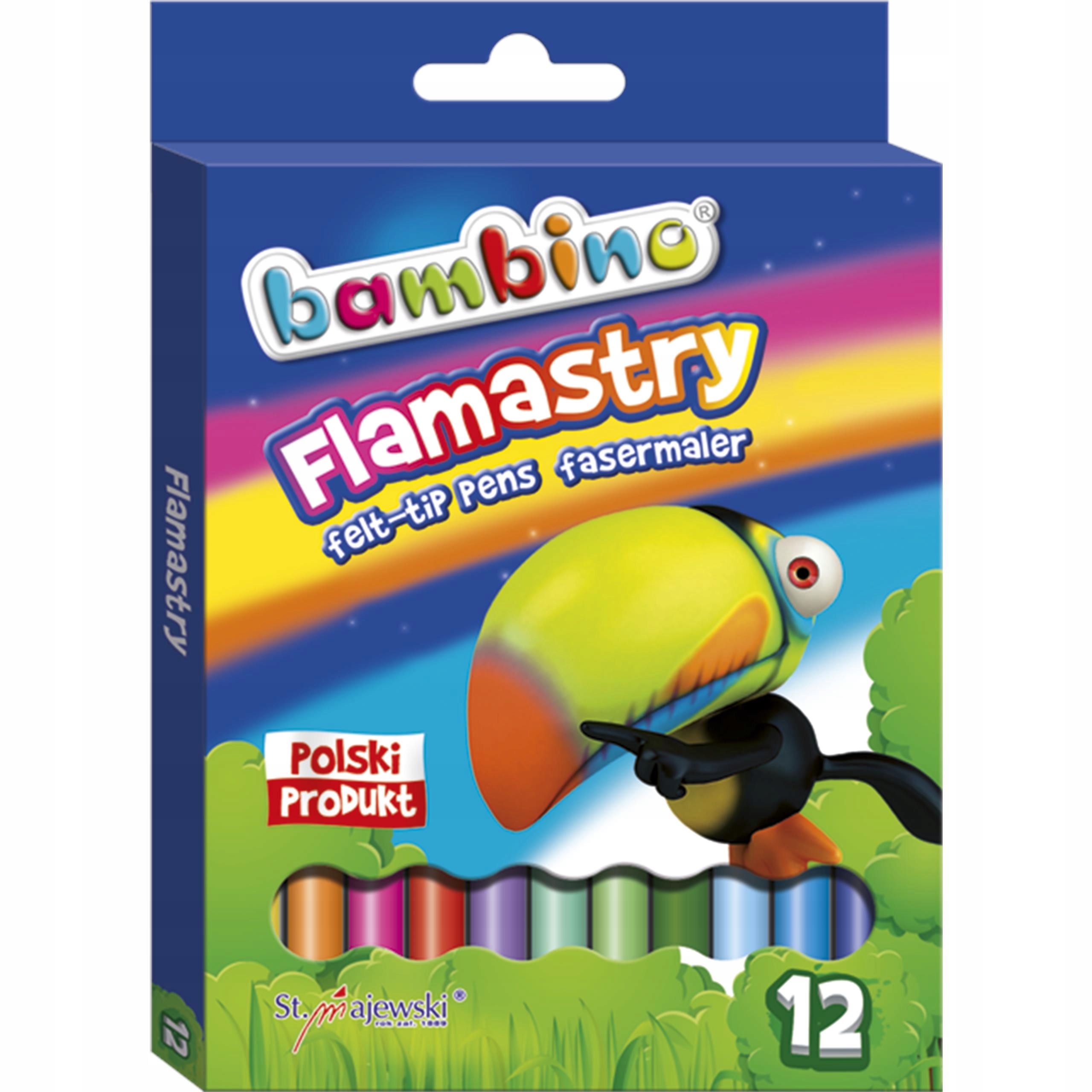 FLAMASTRY BAMBINO 12 KOL MAZAKI PISAKI SZKOLNE Rodzaj pisaki