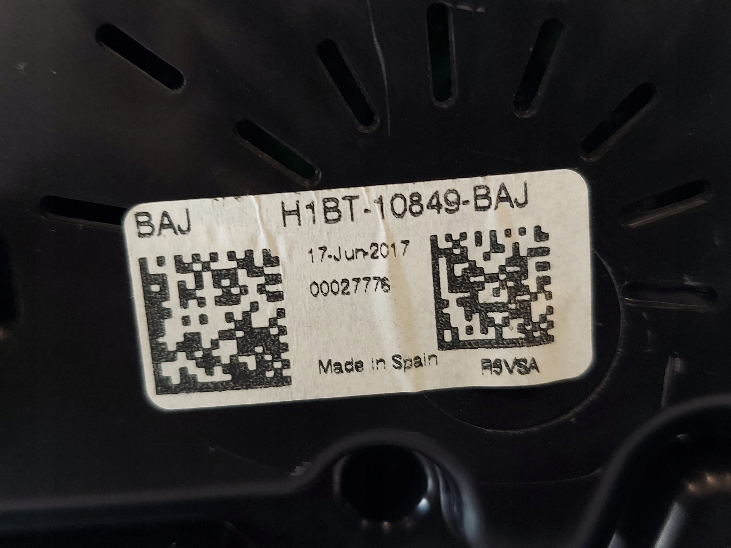 dials clock FORD FIESTA 2017r 1.0 B H1BT10849BAJ