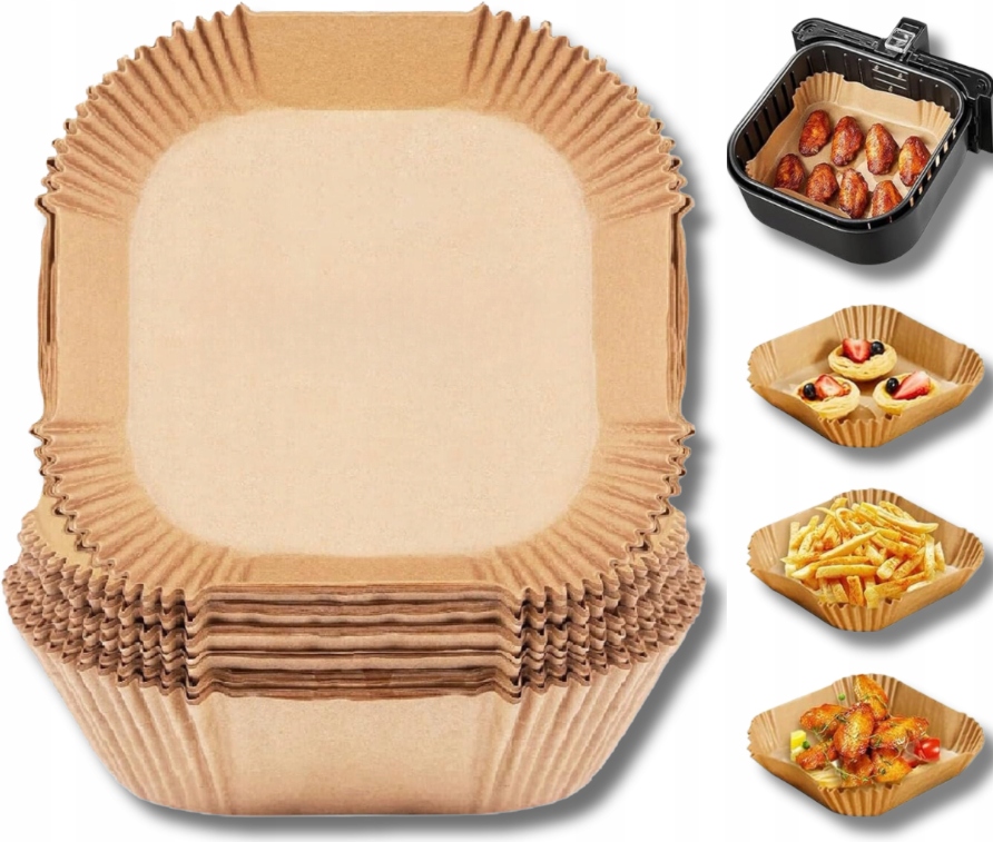 PAPIER DO FRYTKOWNICY PIECZENIA AIR FRYER DO PIEKARNIKA 20cm 150 SZTUK
