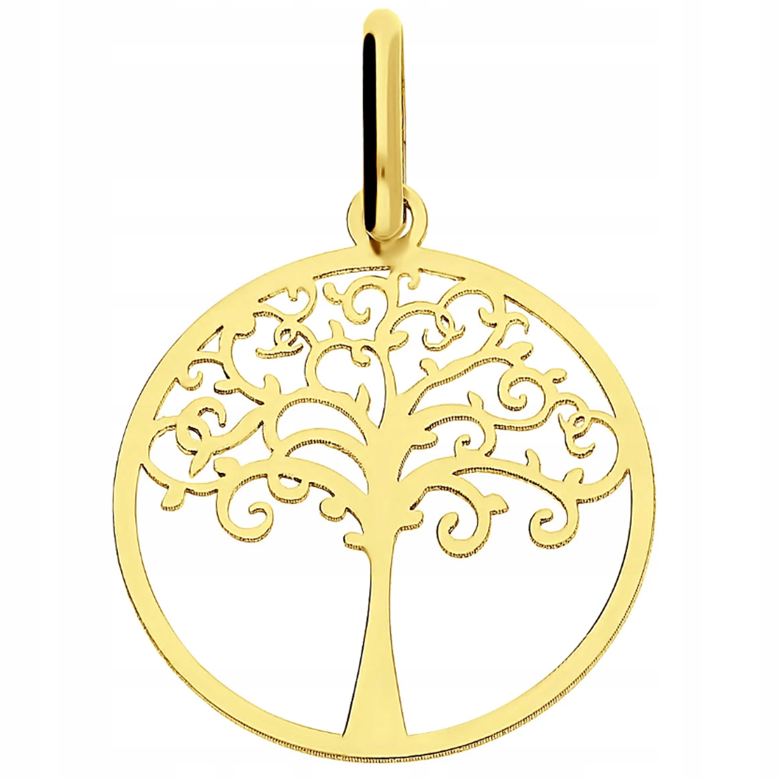Zlatý přívěsek 585 strom štěstí bez kamenů, ideální jako dárek 14k