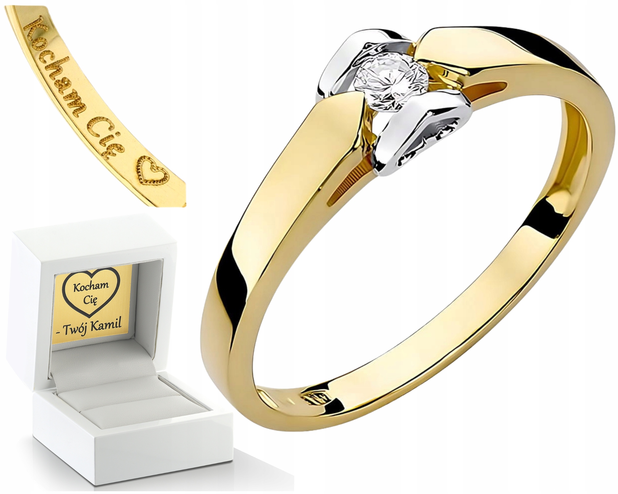 Zlatý Prstýnek Laboratorní Briliant Zásnubní Drť 585