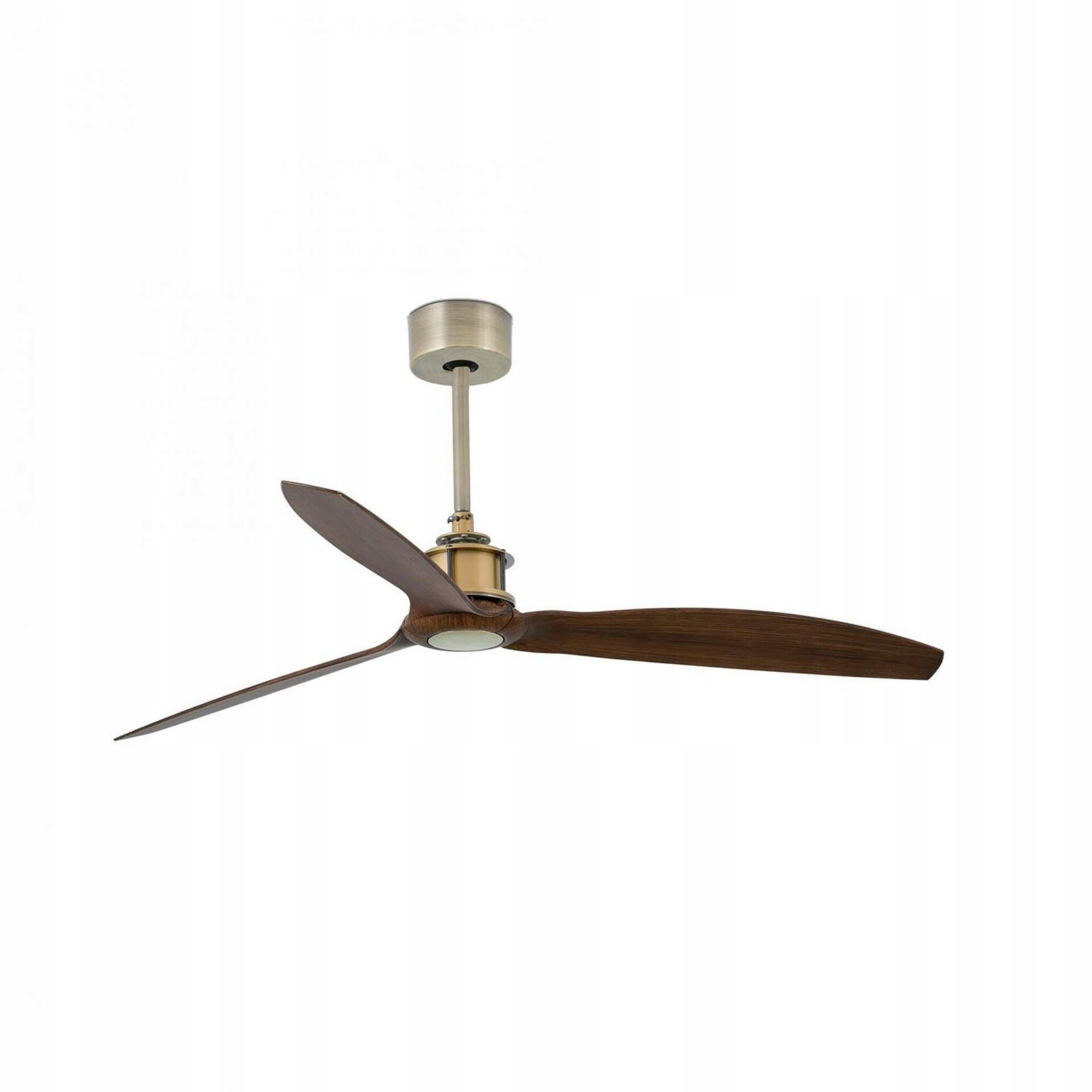 Faro Just Fan M, stropný ventilátor DC, starozlatá/drevo, 128 cm, diaľkové o