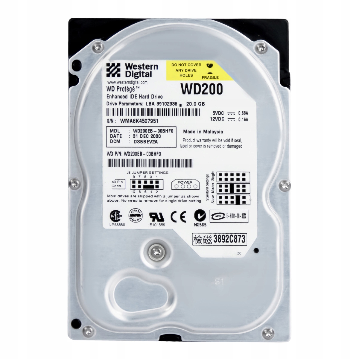 WD PROTEGE 20GB 5.4k 2MB ATA 3.5'' WD200EB