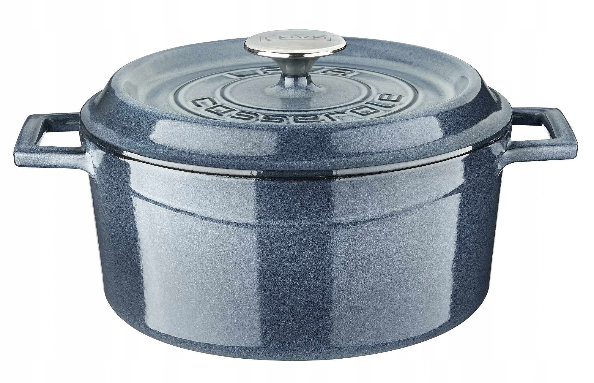 Liatinový hrniec okrúhly 24cm šedá majolika