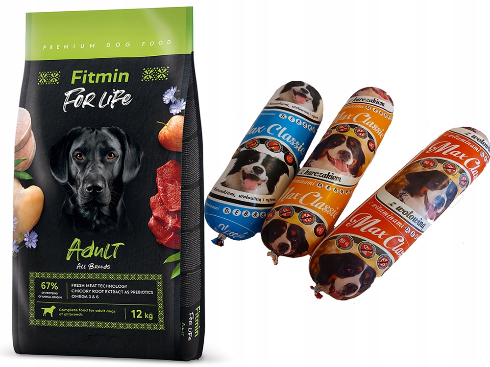 Levně Fitmin For Life Adult All Breeds 12 kg Tyčinka Pro Psa 3 kg