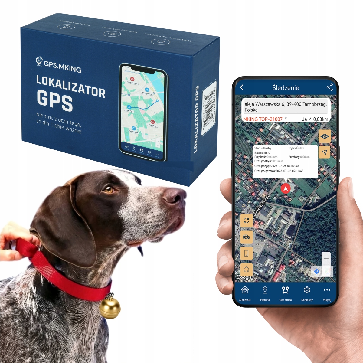 Gps Lokátor Psa Kočky Obojek Sledování Bez Předplatného Aplikace MK15P