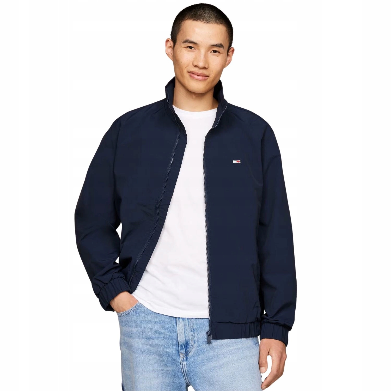 Pánská bunda Tommy Jeans Essential Zip tmavě modrá přechodová lehká vel. M