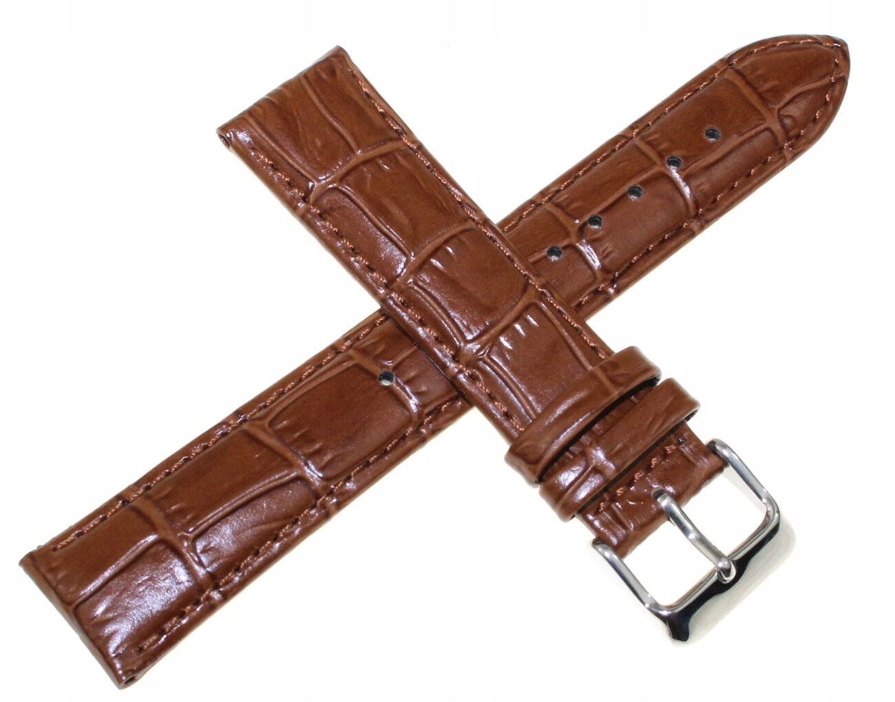 Originální Hnědý Kožený Řemínek Pro Hodinky Casio BEM-302L 20 mm Krokodýl