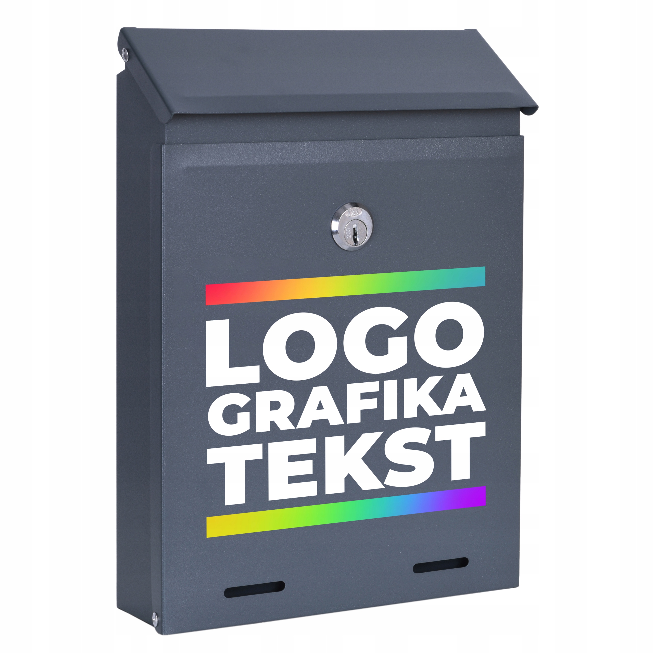 Poštovní Schránka Na Dopisy Antracit Odolná Vašemu Vzoru Loga, Grafika Firmy