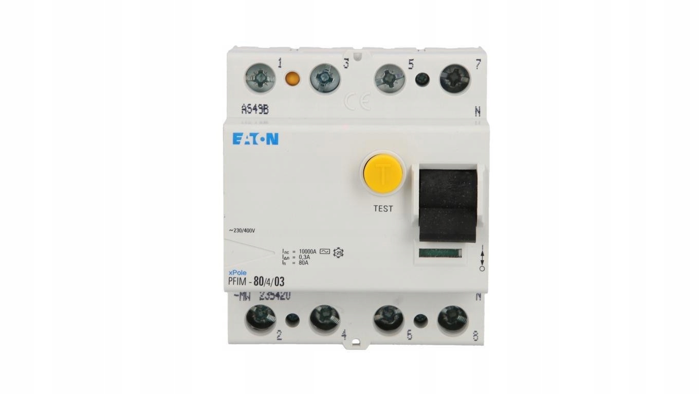 Wyłącznik Różnicowoprądowy Eaton 4P 80A 300mA Ac PFIM-80/4/03 Ochrona 23542