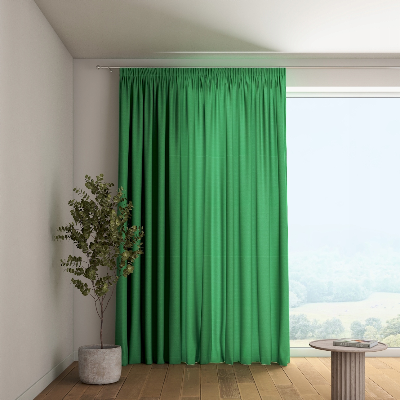 Dekoria Závěs na řasící pásce 1 ks 130x260 cm, odstíny zelené