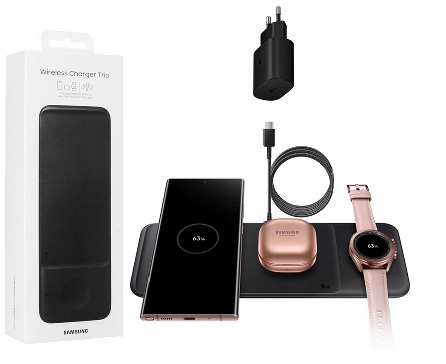 Nabíječka 3v1 Samsung Galaxy Watch 3 4 5 6 Buds S20 S21 S22 S23 Ultra